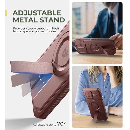 Dexnor MagSafe Kickstand Προστατευτική Θήκη iPhone 16 Pro Max, σε χρώμα βουργουνδί