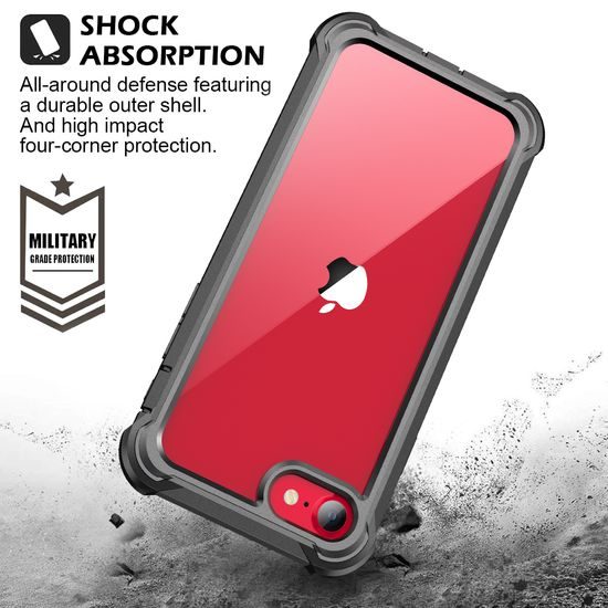 Dexnor 360 Clear etui iPhone 7 / 8 / SE 2020 / 2022, črn