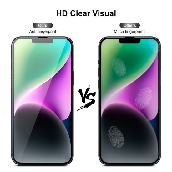 JP Long Pack Προστατευτικά Γυαλιά Οθόνης, 3 γυαλιά για τηλέφωνο με εφαρμογέα, iPhone 14