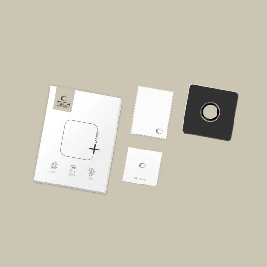 Tech-Protect Camring Fit+, προστατευτικό τζάμι για φακό κάμερας, iPhone Air, μαύρο