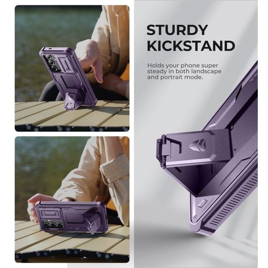 Dexnor 360 Kickstand Camprotector Husă Samsung Galaxy S24, mov