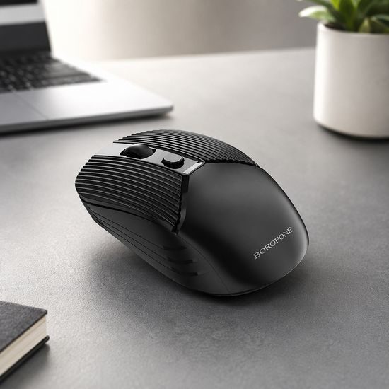 Borofone Kabellose Business Maus BG5 für PC und Laptop - 2.4 GHz Wireless Mouse - Ergonomisches Design - Schwarz