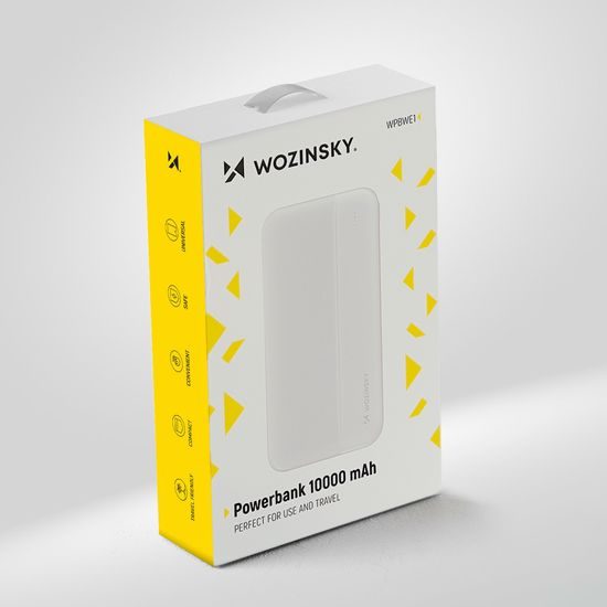 Wozinsky WPBWE1 PowerBank Li-Po, 10000mAh, 2x USB, λευκό