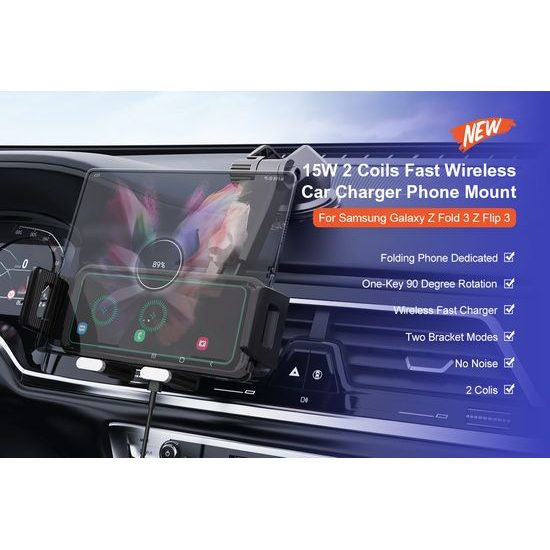 15W Dupla vezeték nélküli autós tartó összecsukható telefonokhoz, C35