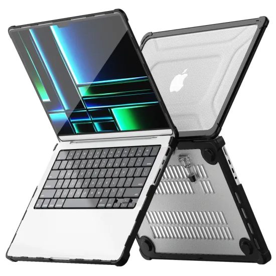 Tech-Protect SmartShell Pro θήκη MacBook Pro 14 2021–2025, μαύρη / διάφανη
