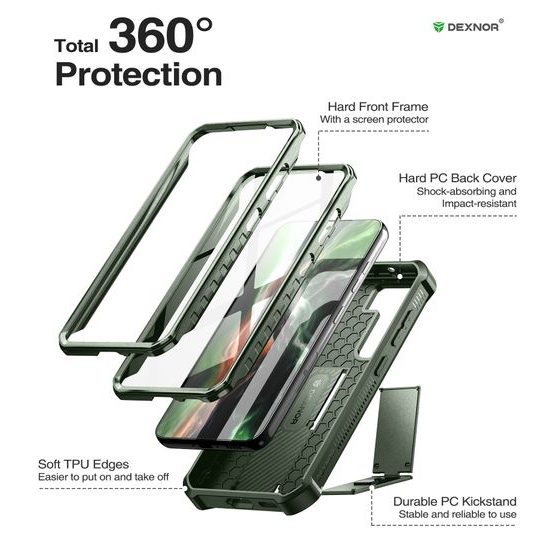 Dexnor 360 Kickstand Θήκη Samsung Galaxy S23, Πράσινη
