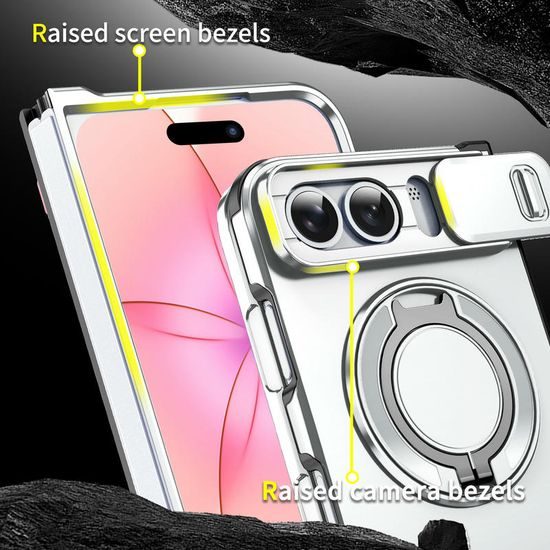 Camslide Stand etui, iPhone Duo, srebrn