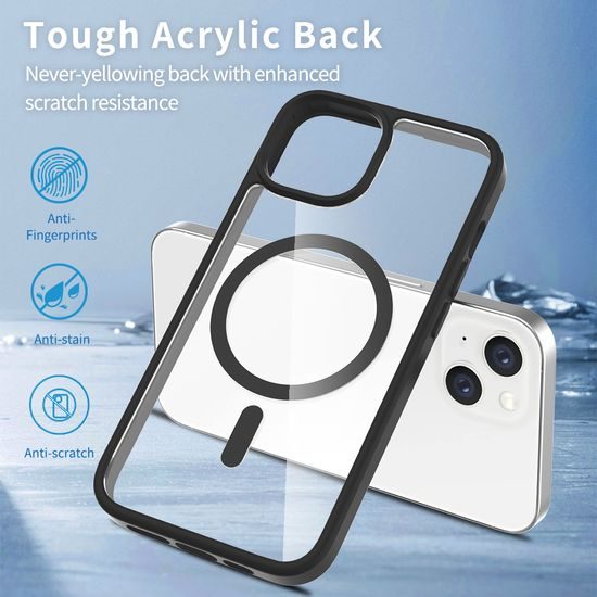 JP MagFit Clear MagSafe obal s N52 magnetem, iPhone 13 / 14, fialový