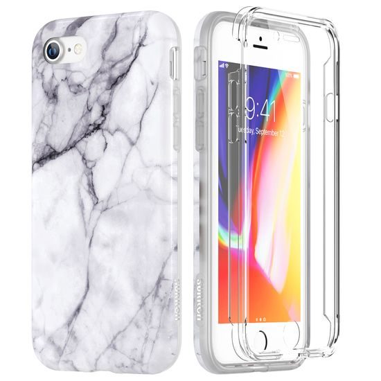 Suritch 360 márvány tok iPhone 7 / 8 / SE 2020 / 2022, fehér és fekete