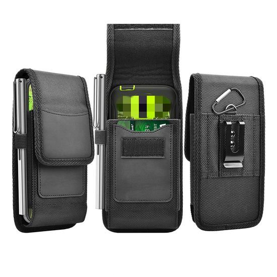 Techsuit Geantă pentru telefon în aer liber cu clip de centură, XL, 16,5 x 9 x 2,5 cm, 6,5", negru (TWB1)