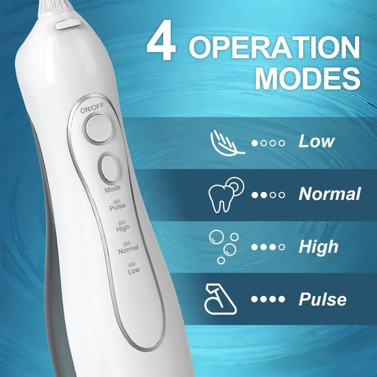 Set spazzolino elettrico sonico e idropulsore dentale wireless 2in1, bianco