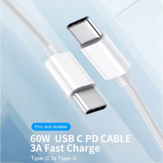 JP kabel USB-C na USB-C, PD60W, QC 4.0, 3A, 480Mb/s, bílý, 2 metry