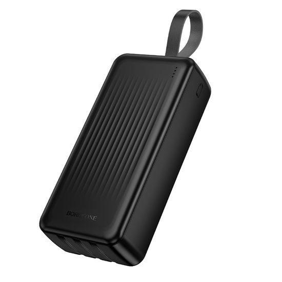 Borofone akupank BJ79B 30000mAh USB-A + USB-C ja Lightning kaablitega – must