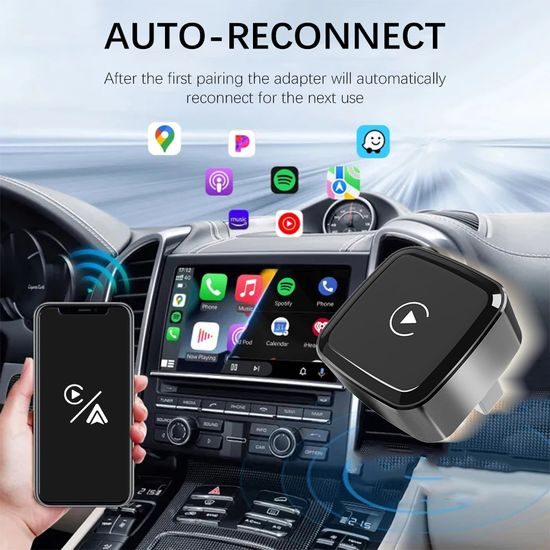 Ασύρματος Προσαρμογέας για CarPlay και Android Auto, Plug & Play, Αλουμίνιο, CA29