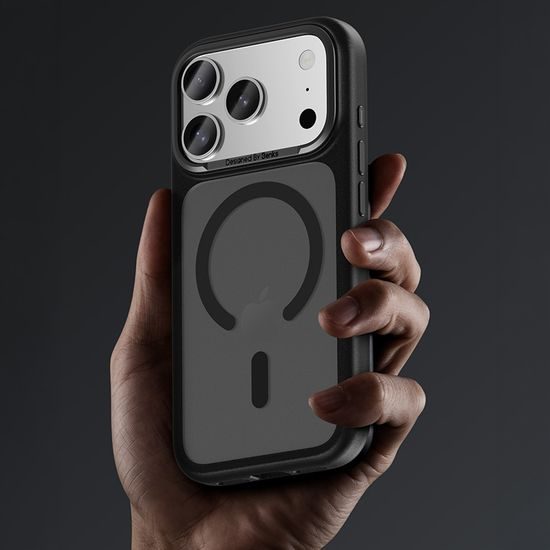 iPhone 17 Pro / 18 Pro vāciņš – Benks Magnetic Mist ar metāla rāmi – melns