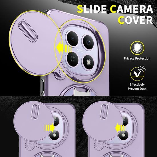 Θήκη Camslide Stand, Xiaomi Redmi Note 15 5G, μωβ