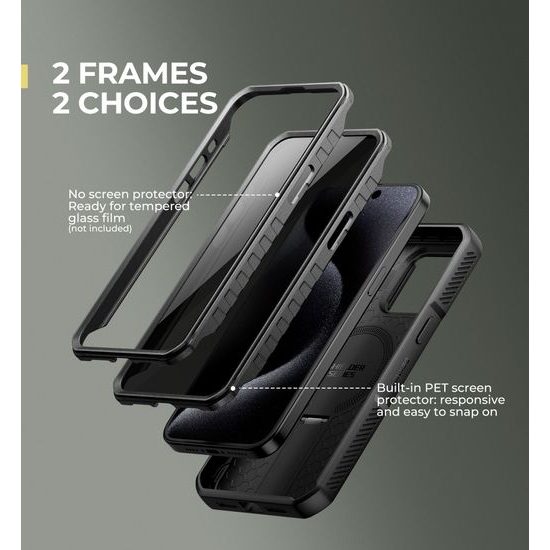 Dexnor Privacy MagSafe Kickstand Camprotector obal iPhone 15 Pro Max, černý