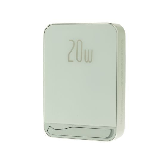 Μεταλλική Ασύρματη Powerbank MagSafe με Βάση, 10000mAh, PD20W, Λευκή