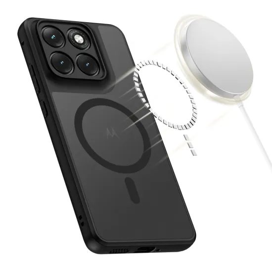 Tech-Protect MagMat Schutzhülle für Motorola Edge 70 Fusion / Fusion Plus 5G - MagSafe kompatibel - Schwarz Matt