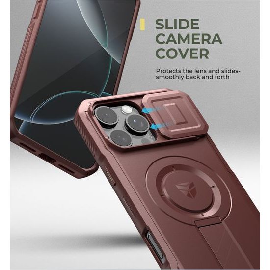 Dexnor MagSafe Kickstand Προστατευτική Θήκη iPhone 16, σε χρώμα βουργουνδί