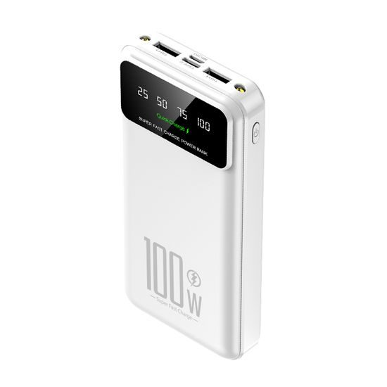 Powerbank 20000mAh mit 100W Super Charge und QC3.0 - LED-Licht - Weiß