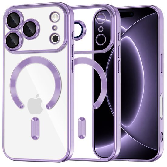 iPhone 17 Pro / 18 Pro aizsargvāciņš – Techsuit Luxury Crystal MagSafe – violets