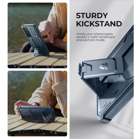Dexnor 360 Kickstand táborvédő borító Samsung Galaxy A35, kék