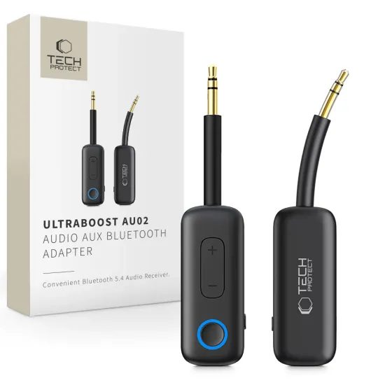 Tech-Protect UltraBoost AU02 Bluetooth 5.4 AUX audio adapteris – juoda