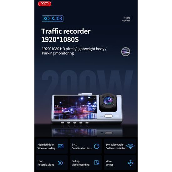 Κάμερα αυτοκινήτου XO XJ03, μαύρη