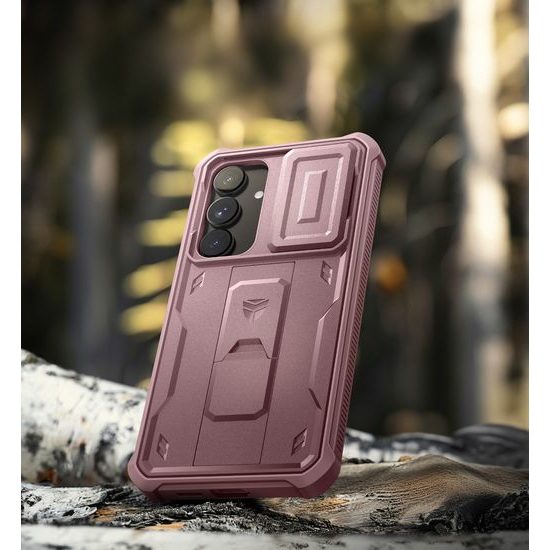 Dexnor 360 Kickstand Camprotector borító Samsung Galaxy S25 Plus, rózsaszín