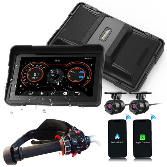 BMW Motorrad 7" IPS dodirni zaslon s bežičnim Apple CarPlay i Android Auto, CAN Bus podacima, upravljanjem Wonder Wheel, TPMS-om i 2 kamere