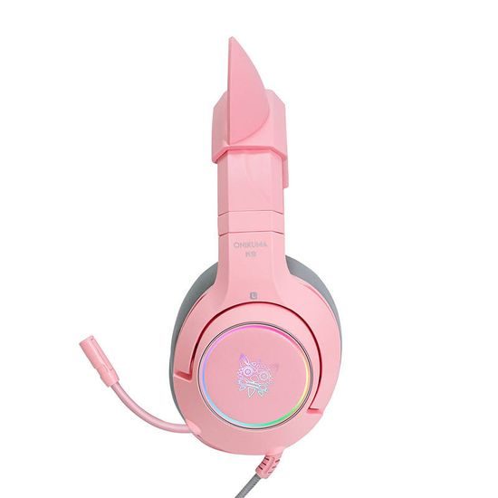 Onikuma K9 RGB gaming slušalke, roza