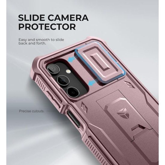 Dexnor 360 Kickstand Camprotector obal Samsung Galaxy A16, ružový