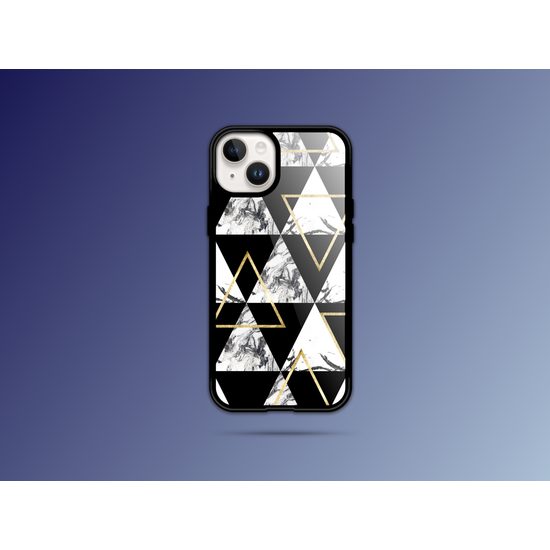 Momanio Hülle für Samsung Galaxy S21 FE - Schutzhülle mit einzigartiger Textur - Marble Triangle
