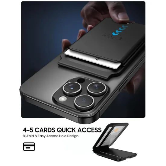 Tech-Protect MagWallet Stand MagSafe Καθολική Μαγνητική Θήκη Καρτών, Μαύρο