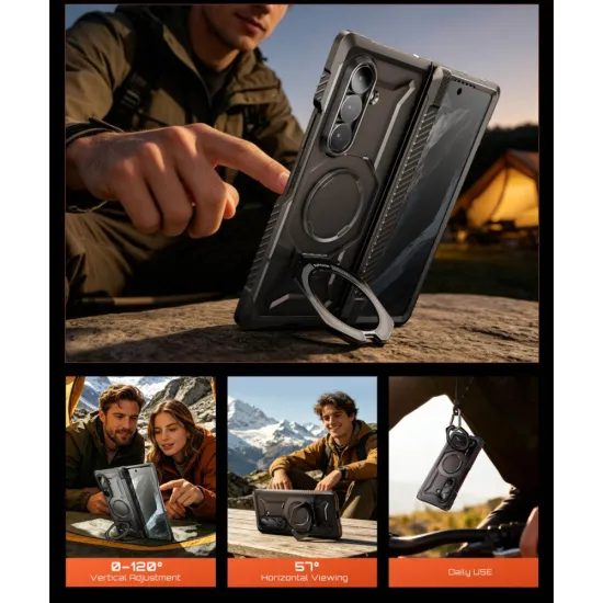 Supcase UB Grip MagSafe 2-Set, Samsung Galaxy Z Fold 8 Ultra, črn