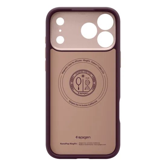 iPhone 17 Pro / 18 Pro dėklas – Spigen Nano Pop MagSafe – vyno raudona