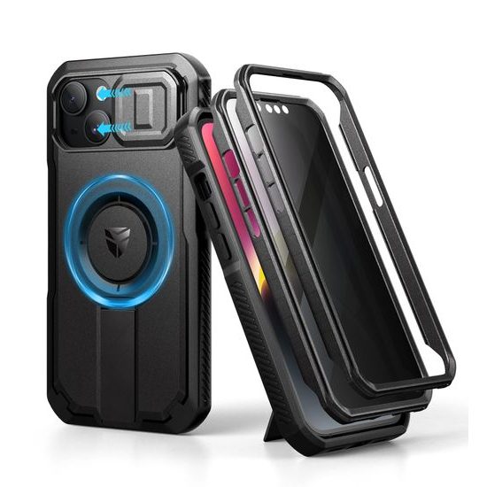 Dexnor Privacy MagSafe Kickstand Camprotector obal iPhone 13 / 14, černý