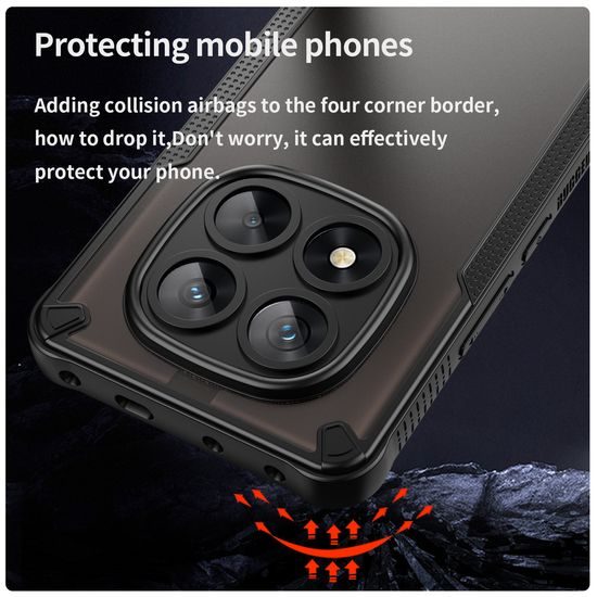ArmorShield Hybrid Case, Xiaomi Redmi Note 14 Pro 5G, μαύρο