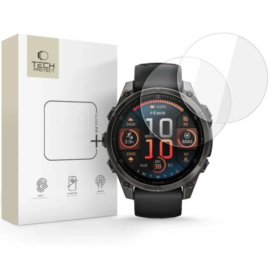 Tech-Protect Σκληρυμένο γυαλί Glass Fit+, Garmin Fenix 8 (47 mm), 2 τεμάχια