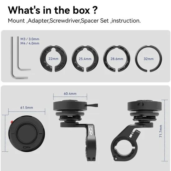 GRxplore Βάση τηλεφώνου για μοτοσικλέτα, μαύρη