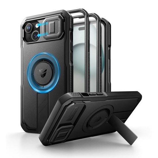 Dexnor MagSafe 360 Kickstand Camprotector Θήκη iPhone 14 Plus / 15 Plus, Μαύρη