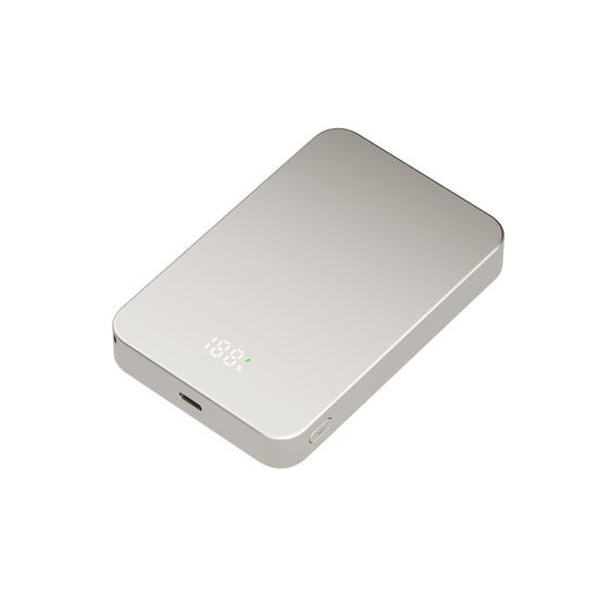 UltraThin MagSafe Powerbank 10000 mAh, PD20W + 15W brezžično, srebrno siva