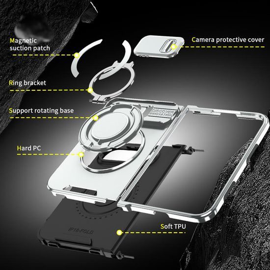 Camslide Stand etui, iPhone Duo, srebrn