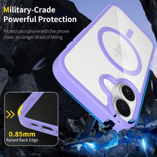 JP MagFit Clear MagSafe θήκη με μαγνήτη N52, iPhone 17, μωβ