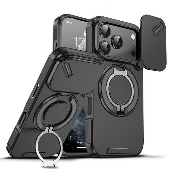 Camslide Stand etui, iPhone 18 Pro, črn