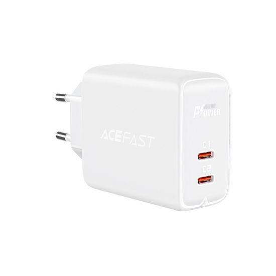 Acefast adapter 2x USB-C 40W, PPS, PD, QC 3.0, AFC, FCP, fehér (A9 fehér)