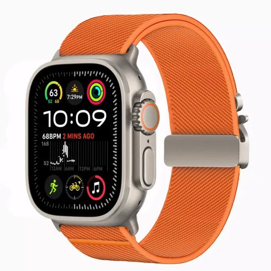 Tech-Protect Nylon Clasp Λουράκι, Apple Watch 6 / 7 / 8 / 9 / 10 / 11 / SE 1 / 2 / 3 / Ultra 1 / 2 / 3 (44 / 45 / 46 / 49 mm), πορτοκαλί