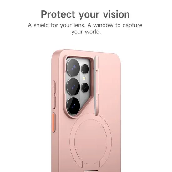 Suritch MagSafe Kickstand Camprotector tok Samsung Galaxy S26 Ultra, rózsaszín