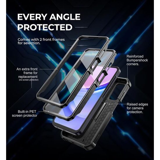 Dexnor 360 Kickstand Camprotector obal Samsung Galaxy A15, čierny